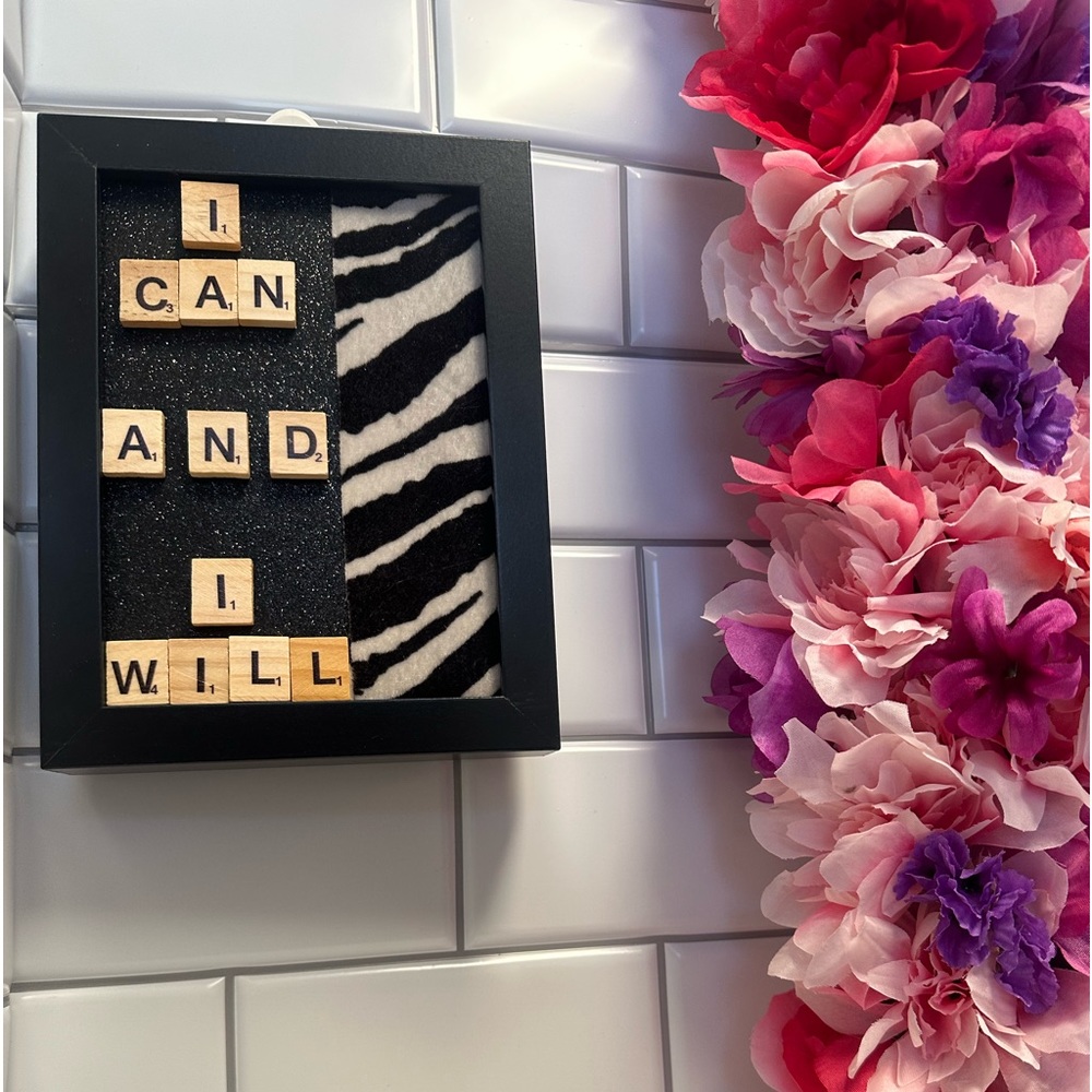 Picture Frame with Scrabble Letter Quote